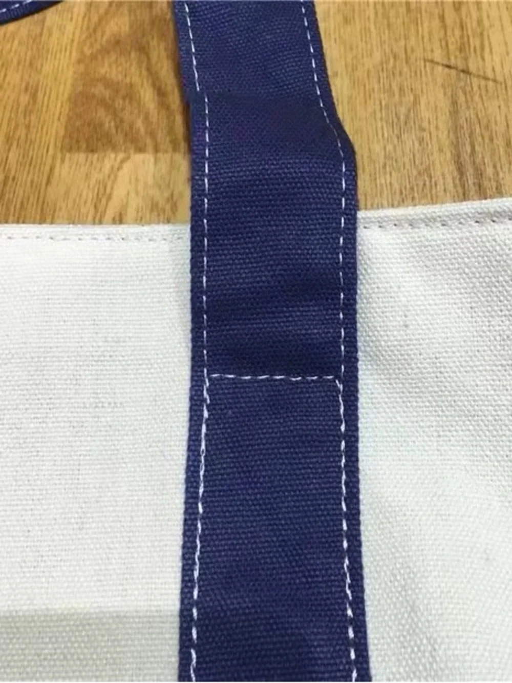 Bape Canvas Duffel Tote in Cream and Navy Blue